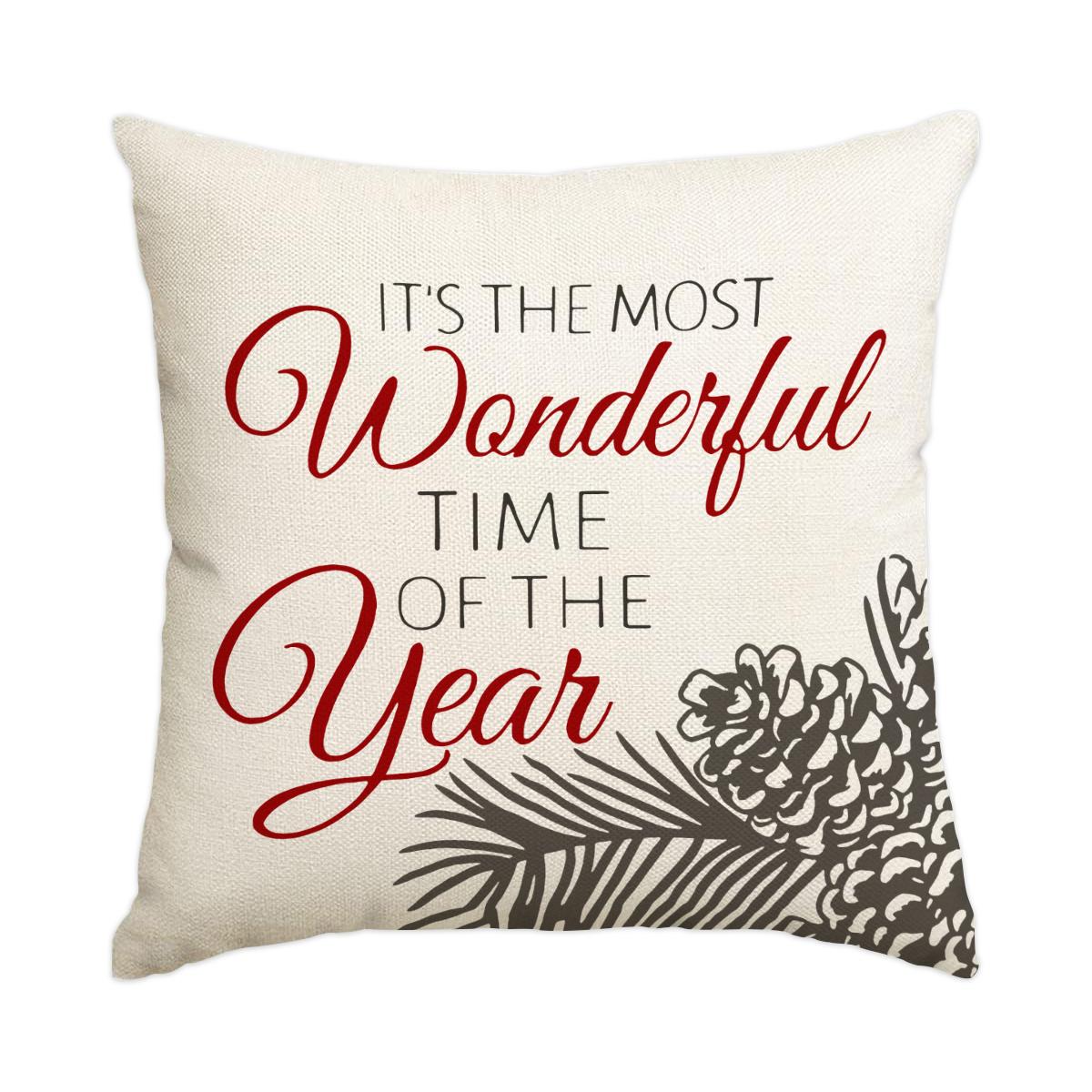 

1 Christmas Pillowcase Christmas Senior Snowflake Tree Printed Square Pillowcase Christmas Decoration (Without Pillow Core) 18x18Inch