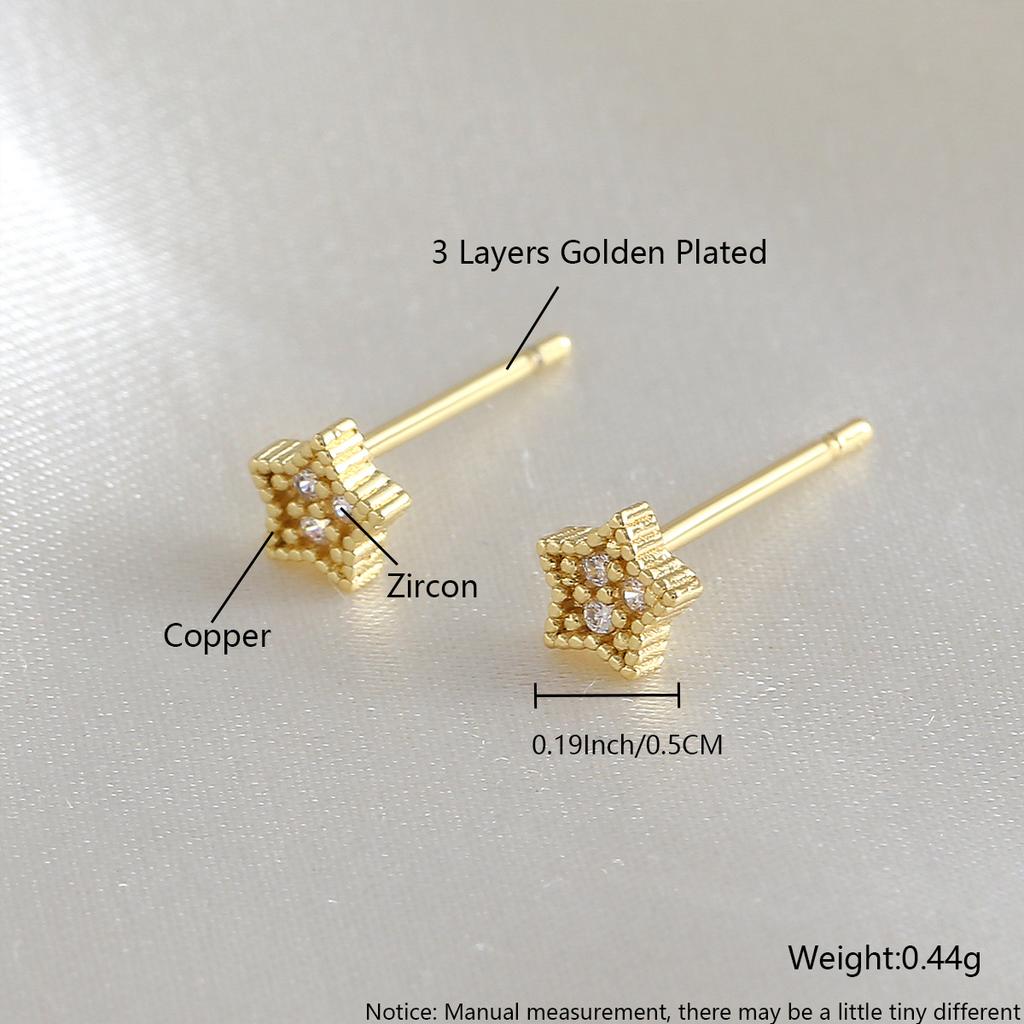 Earring with Five-pointed Star Design, Versatile and Trendy Earrings, Luxurious and Exquisite Star-shaped Earrings, High-end.