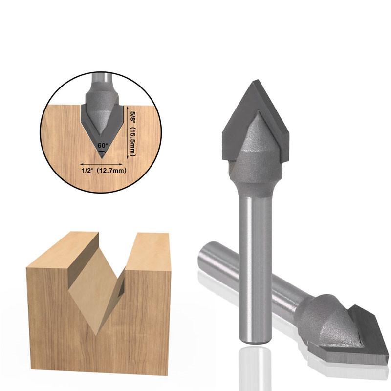 

Хвостовик 6 мм, хвостовик 1/4 дюйма, V-образная фреза с ЧПУ, 3D фрезы для дерева, 60 градусов, вольфрам, деревообрабатывающий фрезерный станок