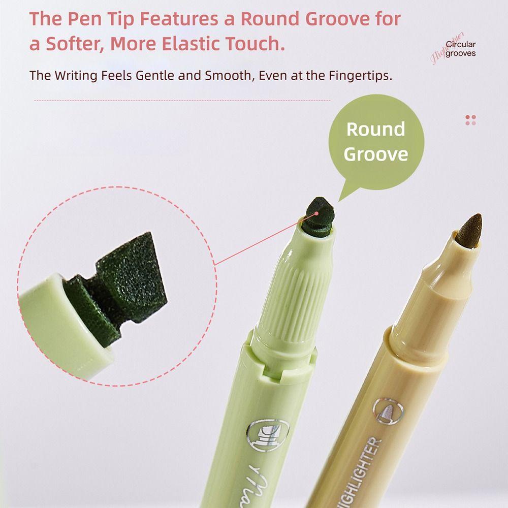 5pcs Pastel Colors Fluorescent Pen Dual Tip Colored Mark Pen Smudge-Proof Drawing Pen  Student Use