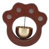 Cat Paw Shopkeeper Bell Wooden Door Chime with Brass Bell Magnetic Installation for Home Office Cabin Tent Walnut Color