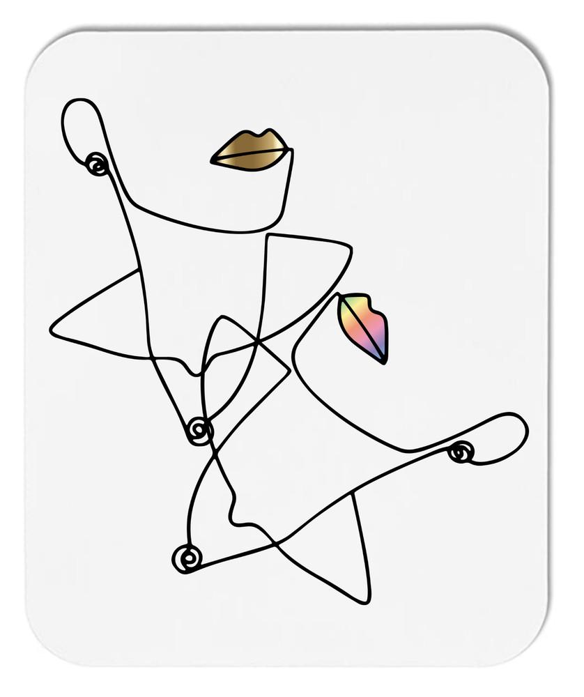 Face Line Art - Mouse Pad Unisex T-Shirt XXXXL