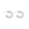 European and American cold wind C-shaped hollow chain earrings s911 silver needle personalized earrings niche trend high-end earrings