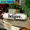2D Flat, 1pc Vintage "Believe" Aluminum Sign - Rustic Farmhouse Wall Art with Floral Accents, 40.64x10.16cm, Perfect for Home & Outdoor Decor, Ideal H