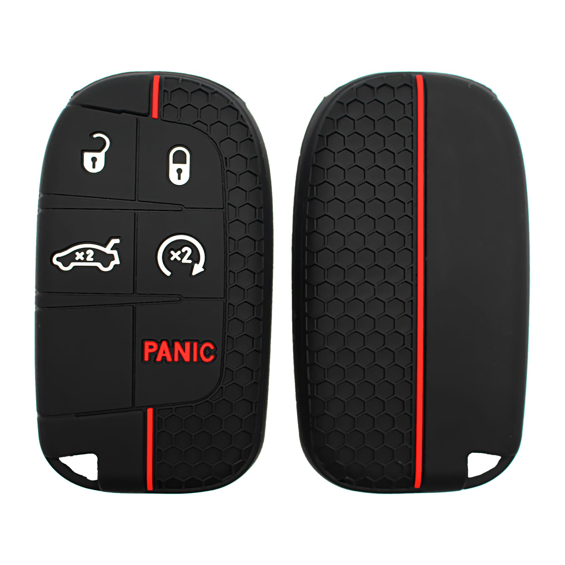 S Durable Silicone Key Fob Cover Compatible With Jeep Grand Cherokee Wrangler Compass Renegade Patriot Grand Comander Dodge