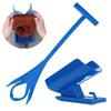 Blauw plastic sokhulp met handvat en steunvoet - Geweldig voor ouderen, zwangere vrouwen en mensen met een handicap - Perfect kerstcadeau voor