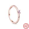 925 Sterling Silver Rings for Women Original Infinity Love Heart Engagement Wedding Ring Rose Gold Zircon Luxury Jewelry Gift