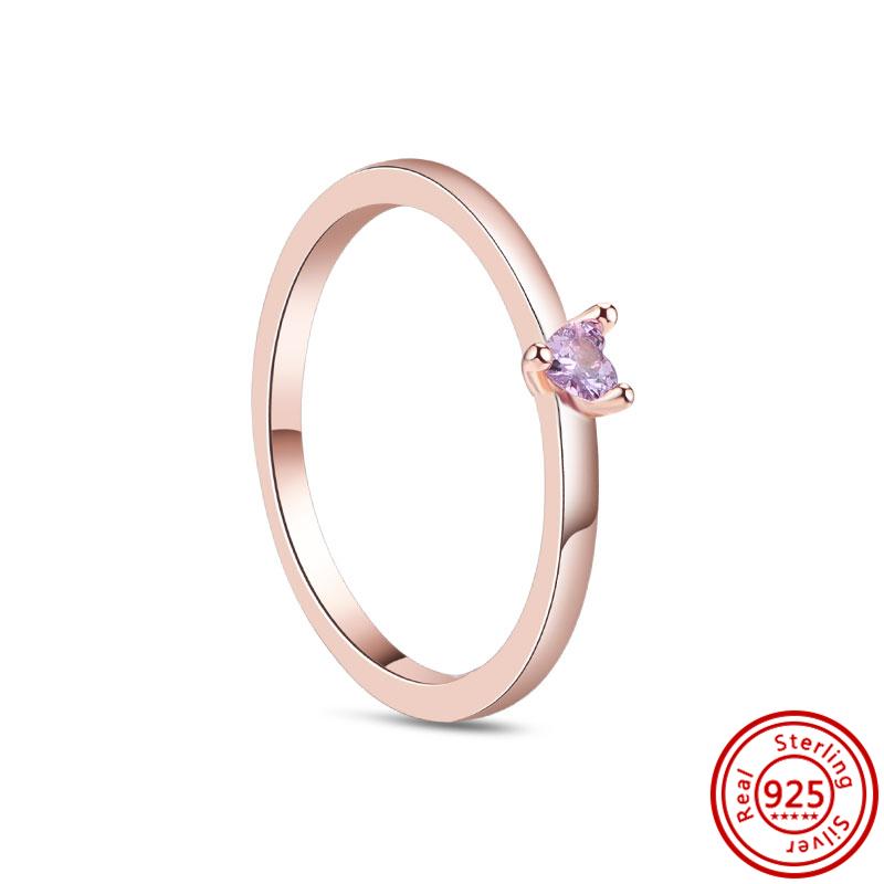 925 Sterling Silver Rings for Women Original Infinity Love Heart Engagement Wedding Ring Rose Gold Zircon Luxury Jewelry Gift