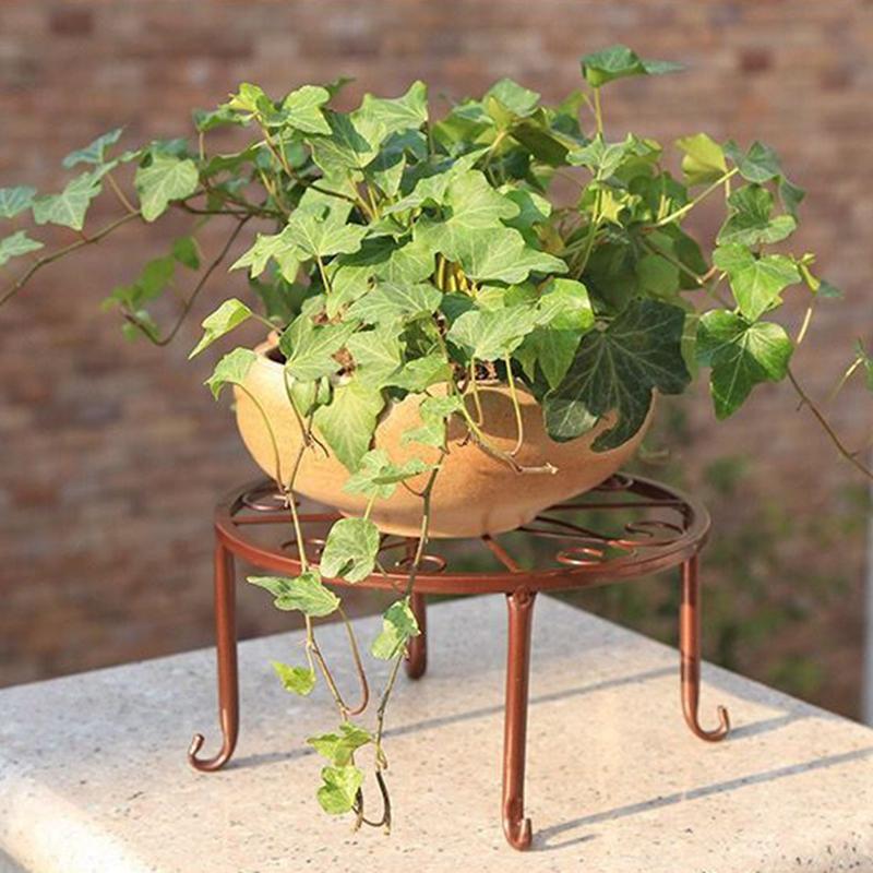 24cm Metal Plant Stand Flower Pot Base Holder Home Garden Indoor Outdoor Flower Plant Display Free Standing Bonsai Holder Stand