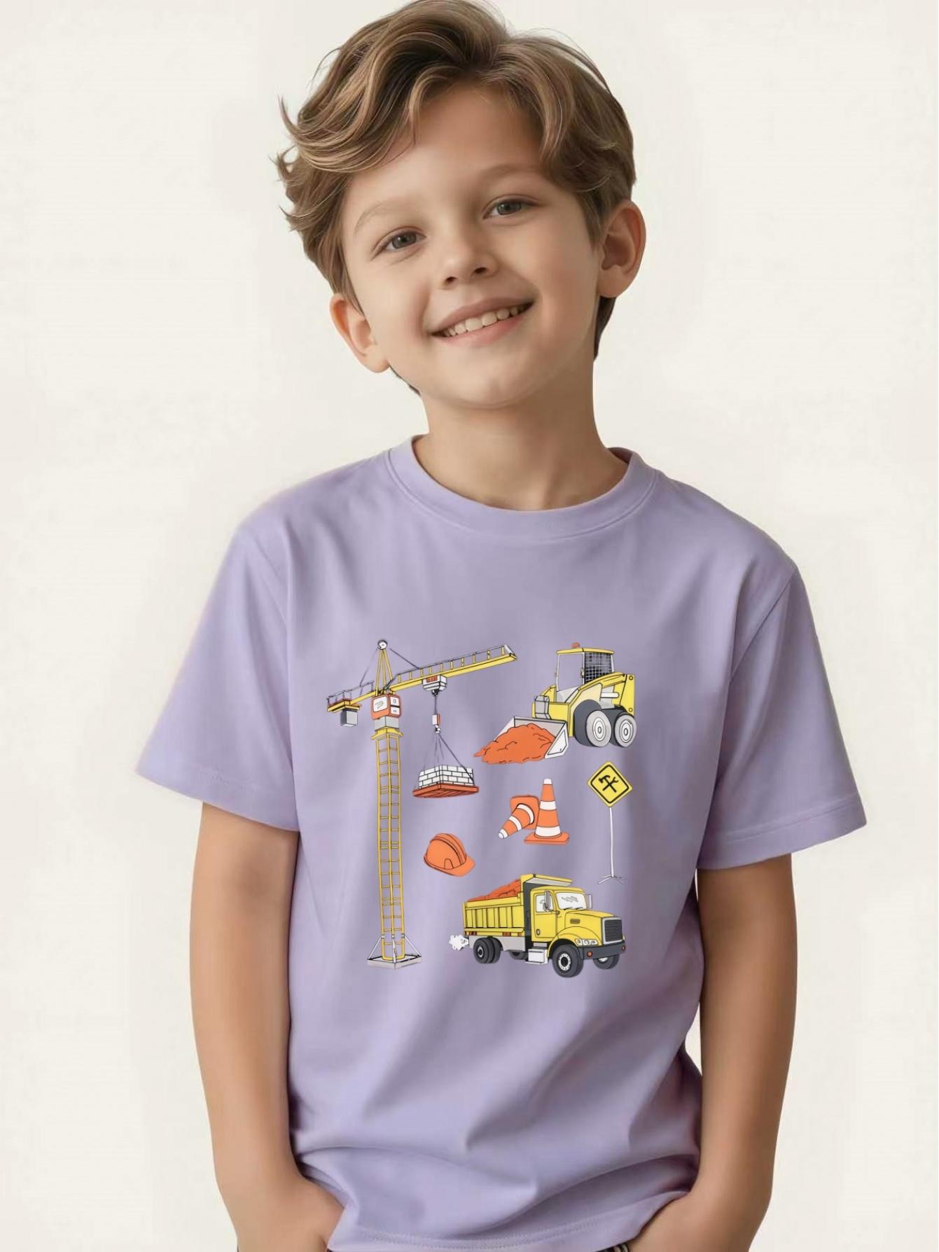

Creative short-sleeved round neck T-shirt for children, breathable and comfortable. 100