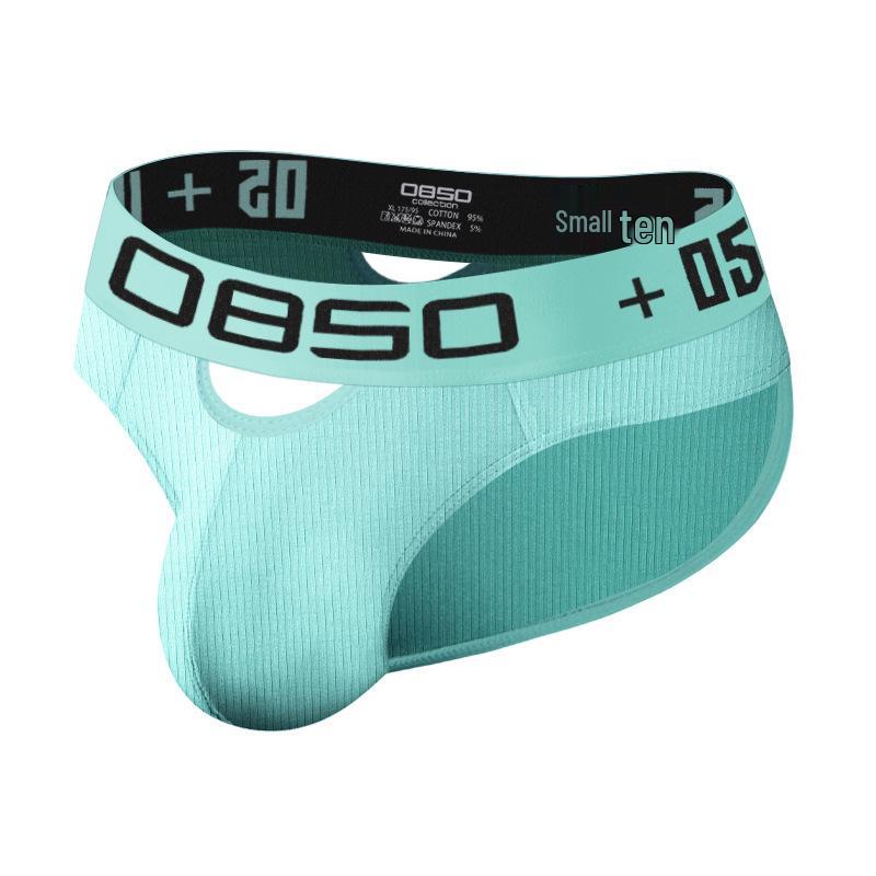 Men's Low Waist Ribbed Cotton Briefs: Sexy, Comfortable, Sporty, with Front and Back Opening.