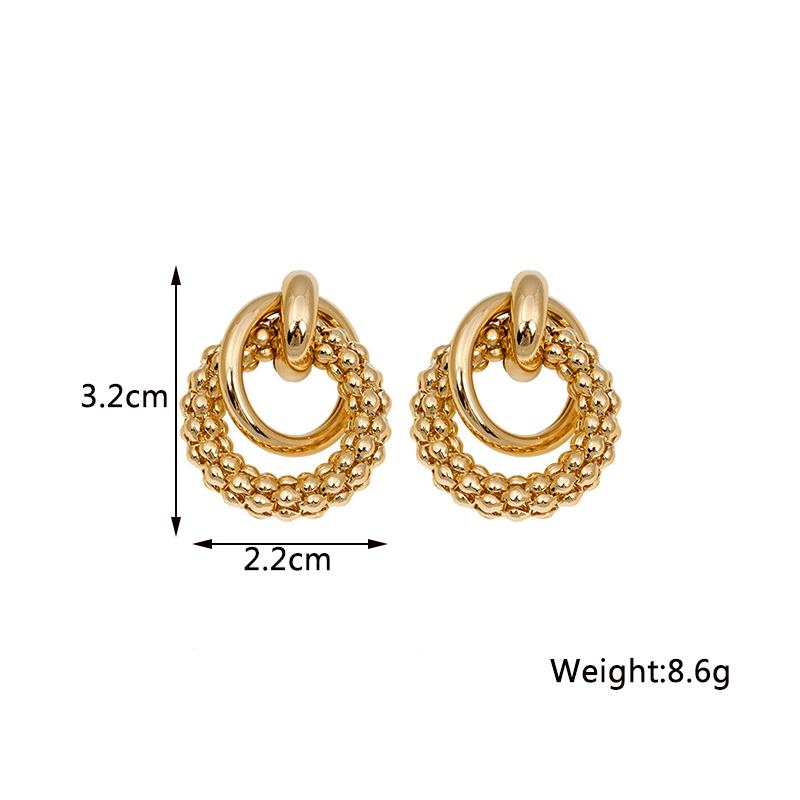 New Fashion Twist Dangle Earrings for Women Exaggerated Gold Color Metal Wrap Earrings European Ear Zircon oorbellen