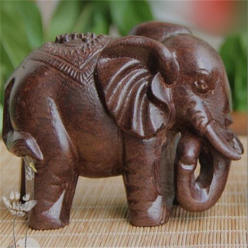Natural Agarwood Elephant Wood Carving  Wood Crafts Antique Decoration Health