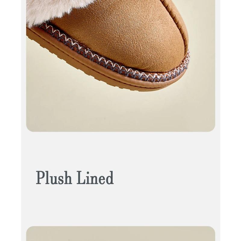 Smile Pop Winter Fur Cotton Slippers For Women Soft Comfort Fuzzy Bedroom Slides Faux Fur Warm Plush Shoes Fluffy House Slippers