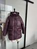 Available Now: 2024 Winter Deep Red Zipper Cotton Jacket with Stand-up Collar - European & American Style Warm Coat.