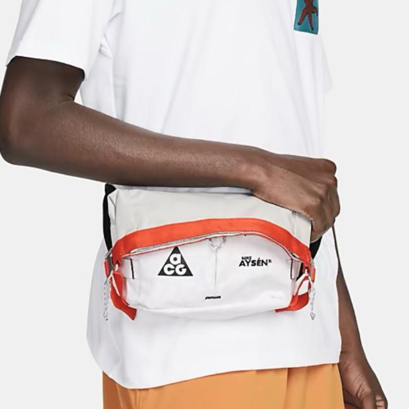 Nike Polyester One Shoulder Crossbody Fanny Pack Unisex White Casual DV4051