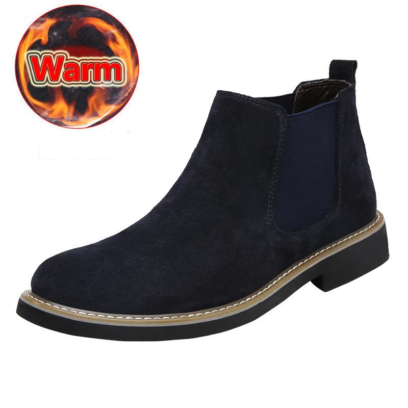 Fashion Fashion Men Elevator Shoes Chelsea Boots 6CM Invisible Inner Increase Shoes Men's Height Increasing Shoes New Leather Men Boots