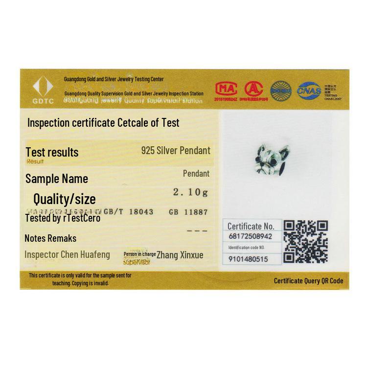 Silver Ziyun 925 Bulldog Puppy Beads - Original Animal Jewelry Accessories