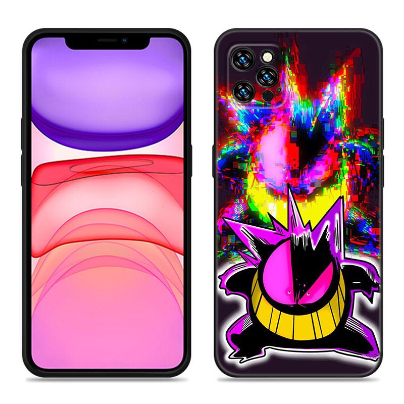 

Чехол для телефона Dark P-Pokemon G-Gengar для Apple iPhone 12 13 Mini 11 14 15 Pro Max 7 8 Plus X XR XS SE 2020, черный силиконовый чехол iPhone 13