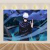 Jujutsu Kaisen themed birthday party decorations, Gojo Satoru anime character backdrop, children's poster4560