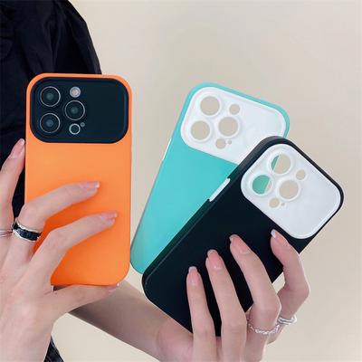 Husa de telefon 2-în-1 din silicon pentru fereastra mare, la moda de lux, pentru iPhone 14 13 12 11 Pro Max X XS XR XS Max Husa rezistenta la socuri