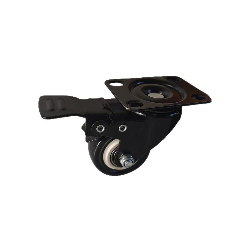 Black Gold Diamond Silent Trolley Caster with Brake, 1.5-2 Inch, High Load Bearing, Universal Wheel Directional