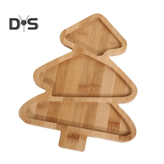 

Поднос для рождественских закусок, бамбуковая сервировочная тарелка, декоративное блюдо, подставка для орехов, настольный поднос для еды, современная домашняя фруктовая чаша в форме рождественской елки, закуски для вечеринки A