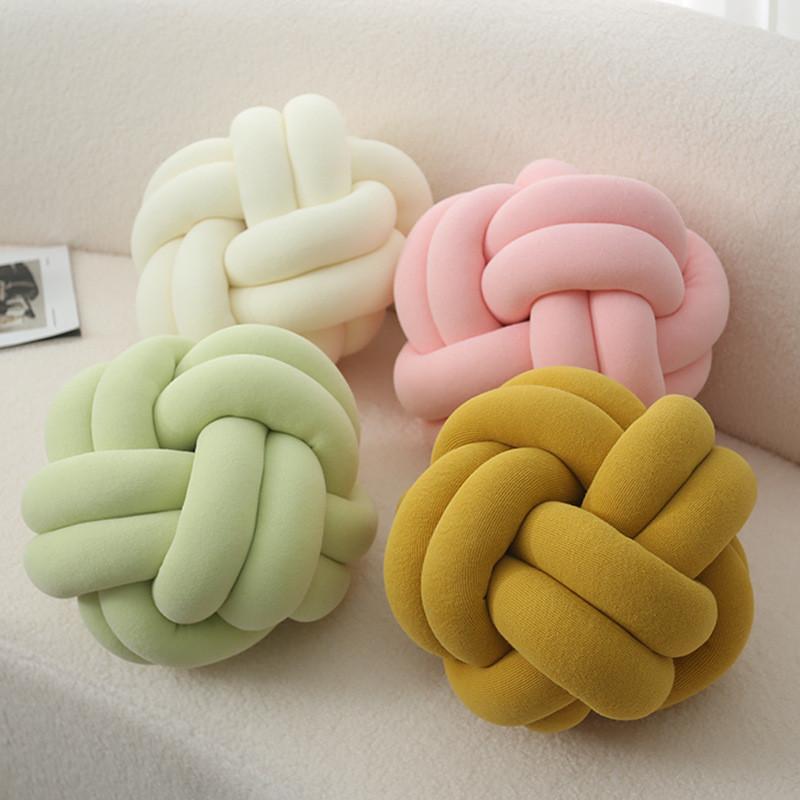 Modern Minimalist Wool Knit Round Throw Pillow For Living Room Decor