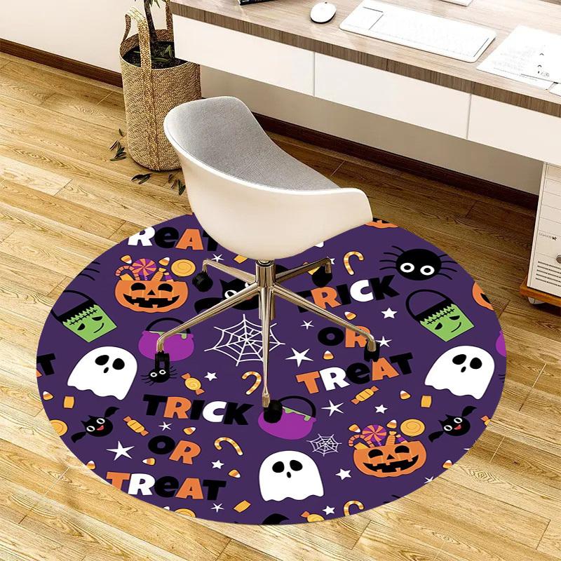 1pc Office Carpet Chair Mats Halloween Trick or Treat Pattern Perfect for Decorating Office Chairs, Living Rooms, Or Bedrooms