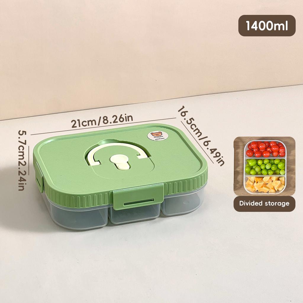 Large Capacity Plastic Bento Box With Compartment Microwave Heatable Divided Lunch Box For Kids Students Leak-proof Food Box
