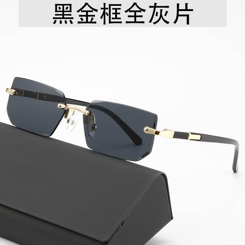 

Frameless Fashionable Cut Edge Sunglasses For Women European And American Metal Small Frame Personalized Wearing Sunglasses