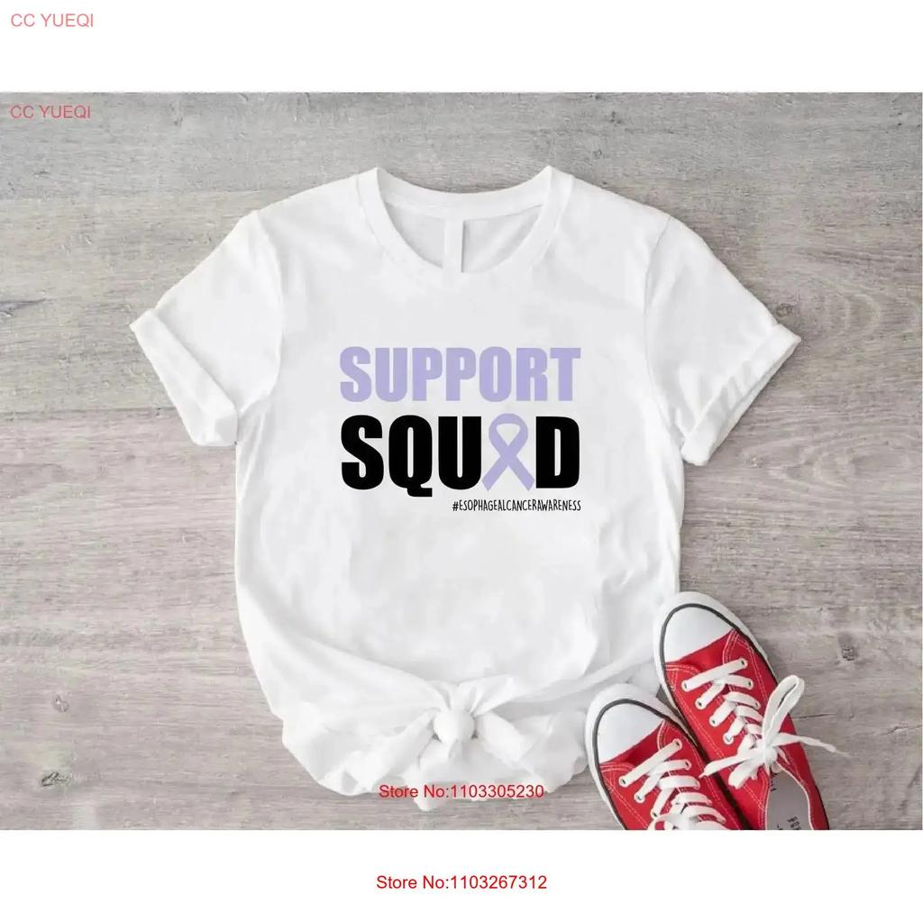 Support Squad Esophageal Cancer Awareness T Shirt Inspirational Ribbon Crew Vintage Casual Fashion Designer Clothes