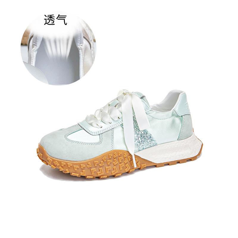 

Кожаные кроссовки Форрест Гамп женские 2025 лето новая платформа спортивные тренировочные кроссовки повседневные универсальные кроссовки детские дышащие женские кроссовки 35 зелёный