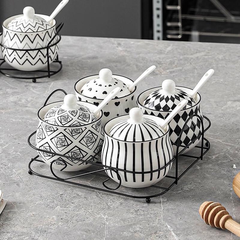 Ceramic Condiment Jar Set