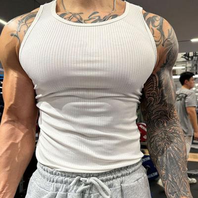Męska letnia kamizelka Bez rękawów Slim Fit Jednolity kolor Miękki, rozciągliwy O Neck Absorpcja potu Szybkoschnący Casual Fitness Gym Męski podkoszulek
