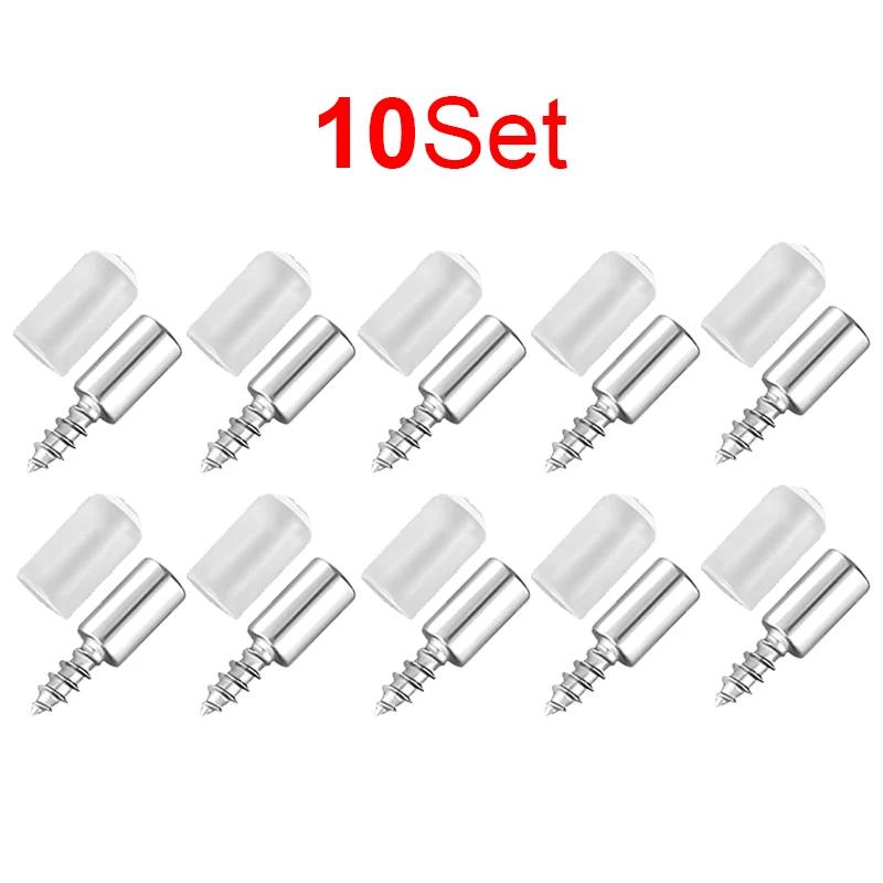 50/4Set Cross Self-tapping Screw with Rubber Sleeve Laminate Support Home Wardrobe Cabinet Glass Hard Nonslip Partition Nails