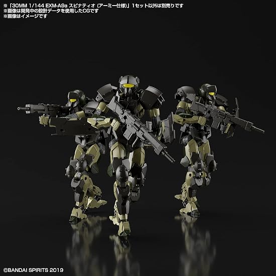 BANDAI SPIRITS 30MM EXM-A9a Spinatio (Army Type) 1/144 Scale Color-Coded Plastic Model