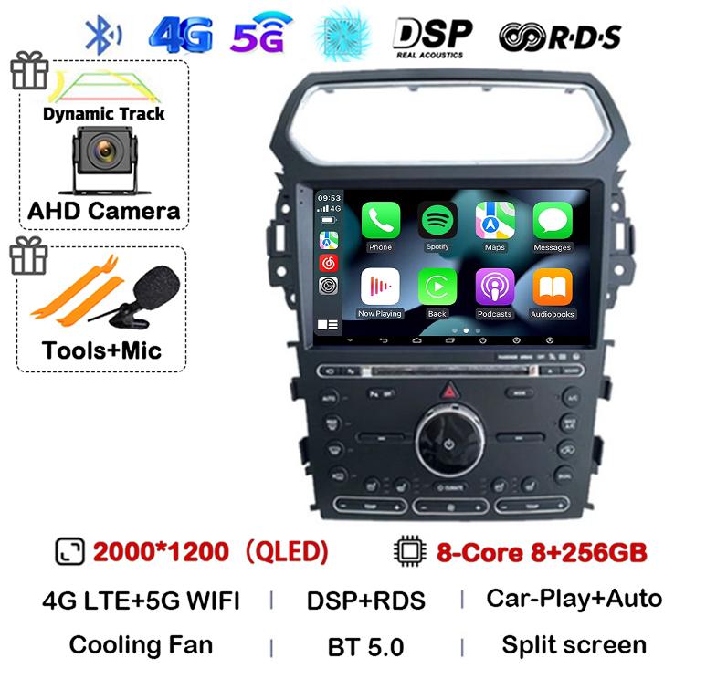 Android 14 Carplay Car Radio For Ford Explorer Smart 2011 2012 2013 2014 2015 2016 2017 2018 2019 Multimedia Player GPS Stereo