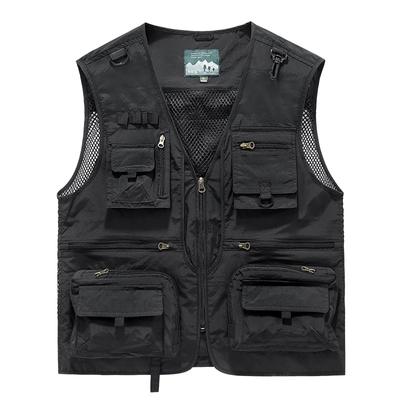 Outdoor-Freizeitweste Herren, Multi-Pocket, atmungsaktiv, Outdoor-Sportmantel, hochwertiges Design, Freizeitweste Herren