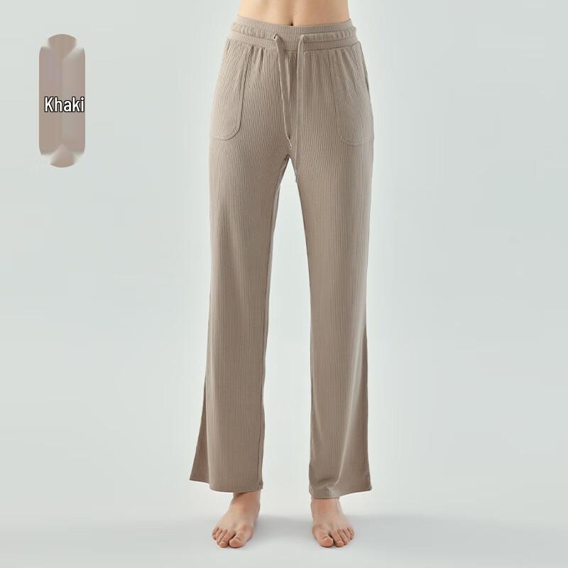 Trendy Ribbed Drawstring Straight-Leg Pants S-XL