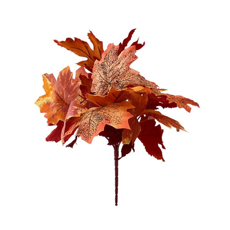 Artificial Maple Leaf Shrubs Simulation Fake Autumn Plants For Halloween Thanksgiving Home
