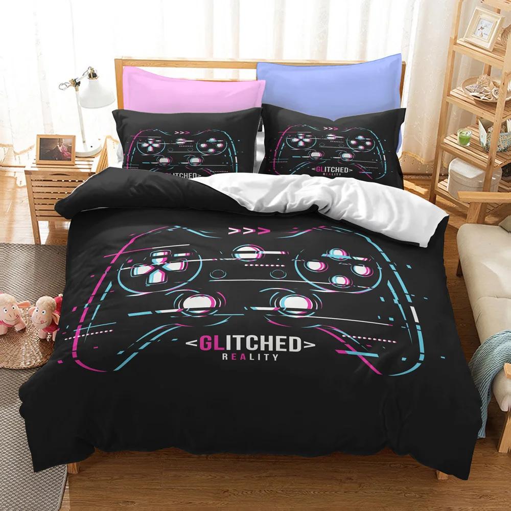 3d Digital Gamer Bedding Set Quilt Cover With Pillowcases Twin 2/3Pcs Video Game Comforter Cover Full Queen King Double Size