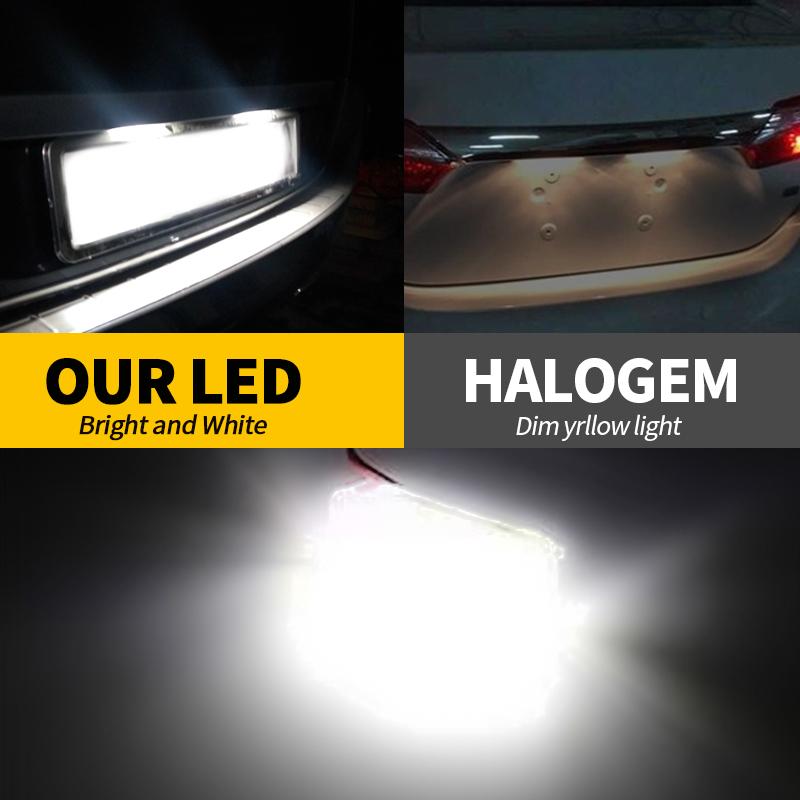2pcs OEM Canbus LED Number License Plate Light Lamp For Ford Focus 5d 2009-up Mondeo 2008-up Fiseta 2009-up 6000k White 12V
