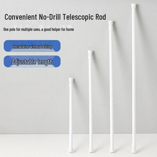 Tijă telescopică fără pumni: Suport pentru uscat haine și perdea ușor de instalat