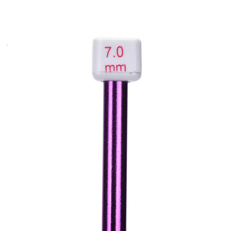 11ks 10,6" vícebarevné hliníkové tuniské / afghánské háčkovací jehly 2-8 mm