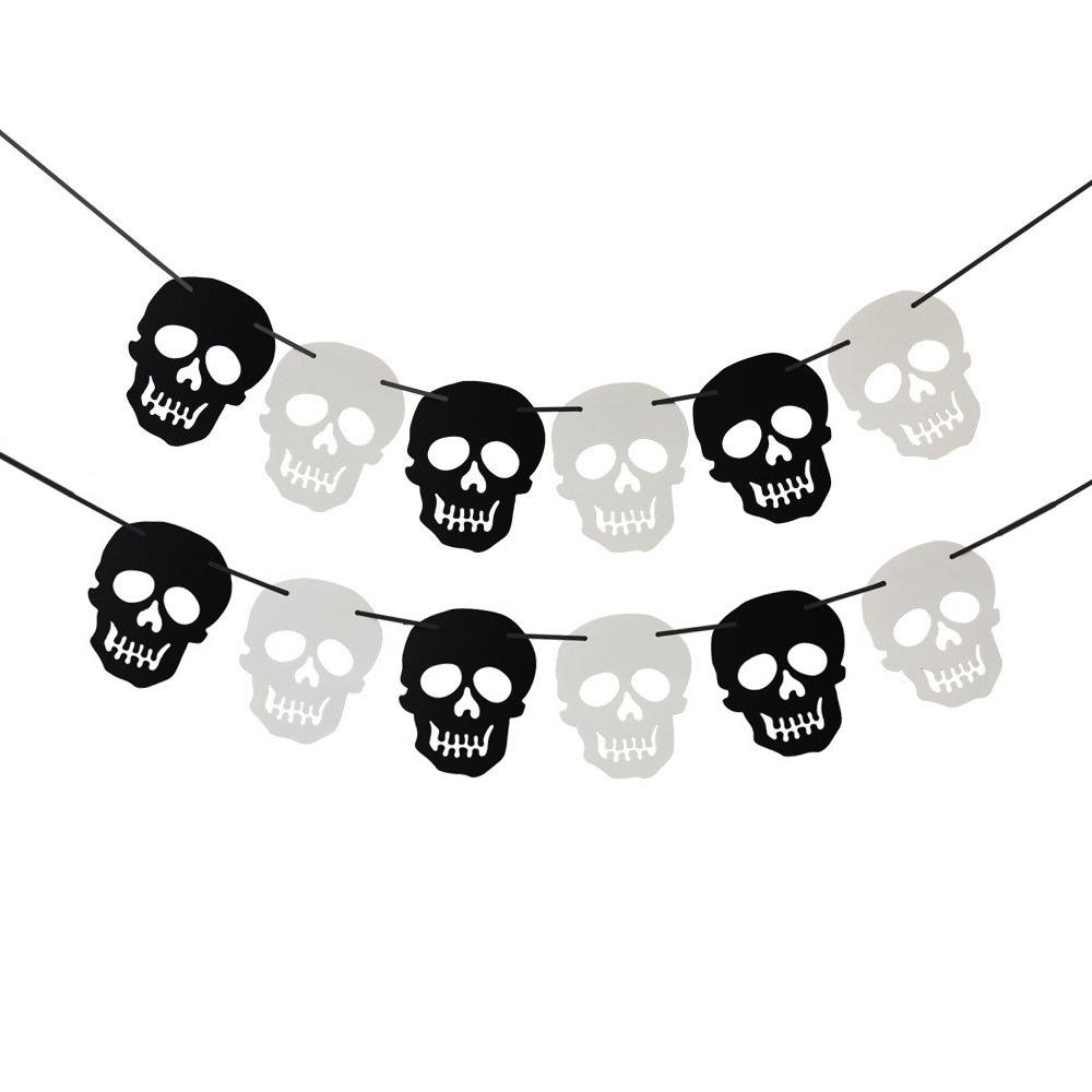 Halloween Triangle Flags: Bat, Pumpkin, Witch Bunting Banner for Party Decorations
