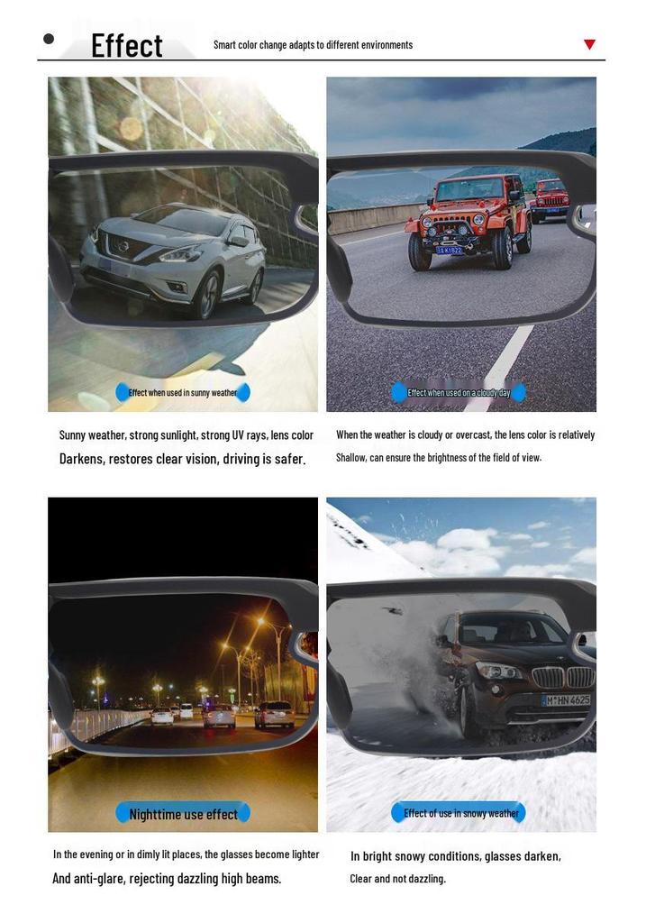 Smart Polarized Sunglasses: Light-Sensitive Color-Changing, 0.1s High-Speed for Cycling, Fishing, Driving.