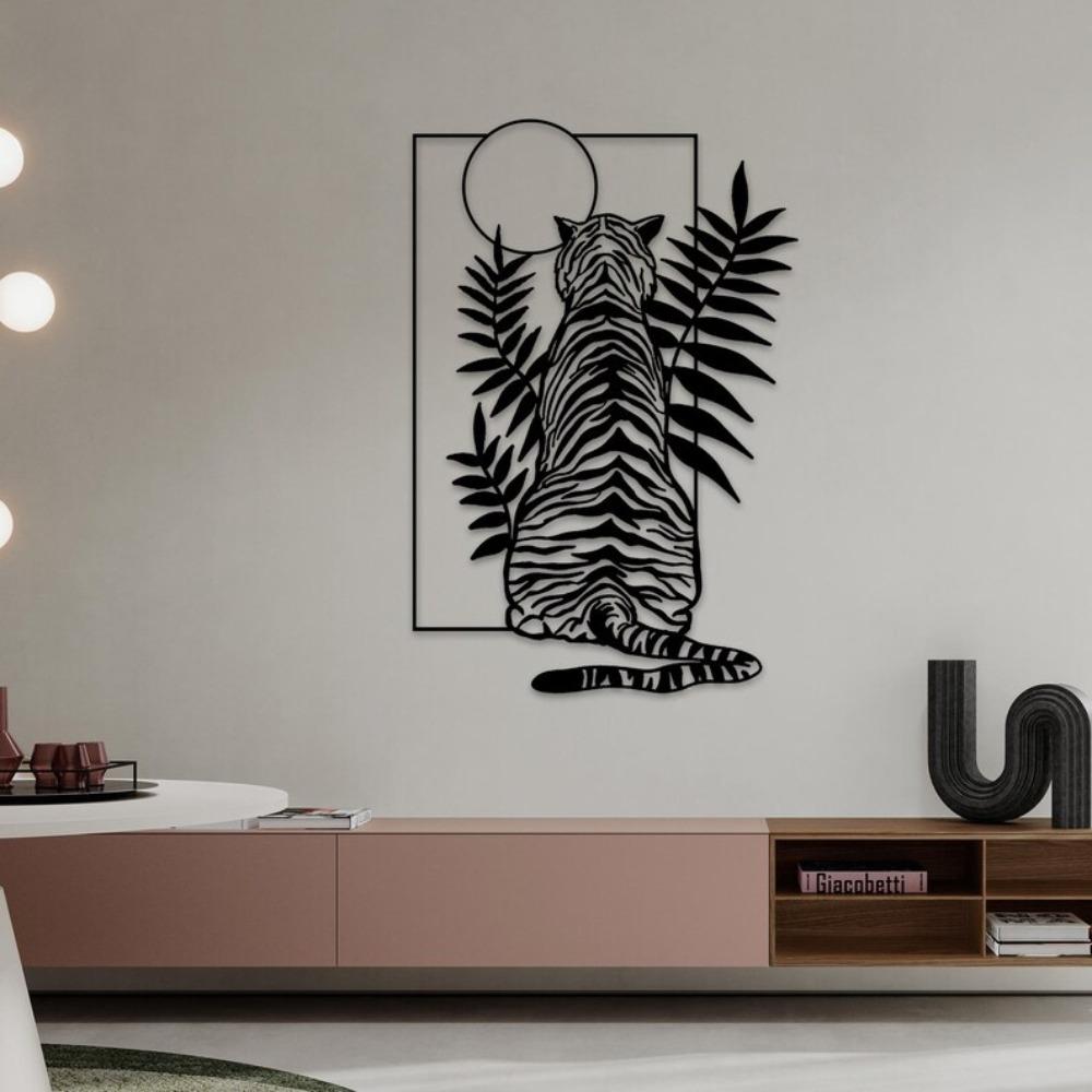 Handmade Iron Leopard Wall Art, Minimalist Safari Home Decor, Metal Sculpture