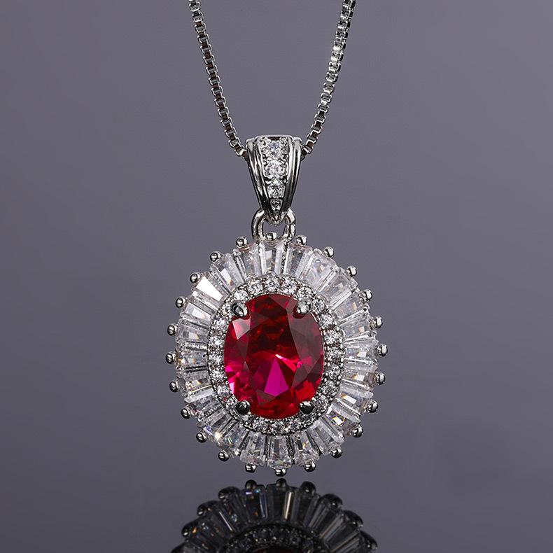 Light Luxury Jewelry, Needles, Zircon, Stone Earrings, Peacock, Emerald, Water Drop Necklace, Colored Gemstones, Pigeon Blood Red Rings