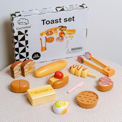 Children's Wooden Simulation Kitchen Afternoon Tea Pastry Dessert Cutchery Set Play House Solid Wood Teapot Cup Toy